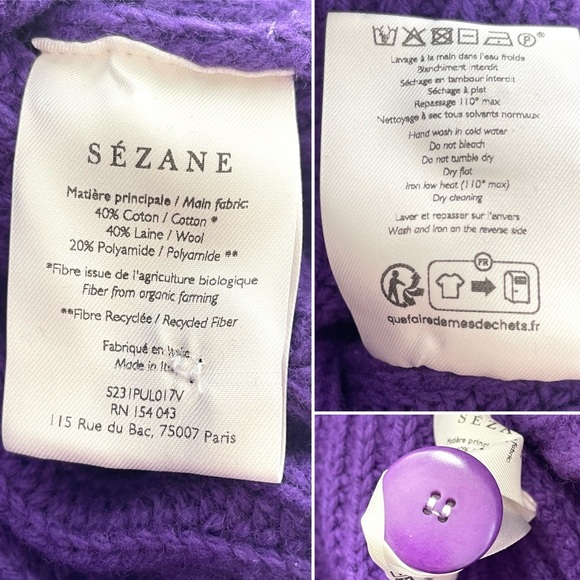 Sezane Lucas Jumper in Ultra Violet Purple - Picture 10 of 11